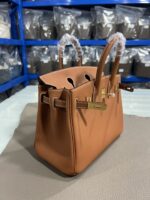 Hermès 原單Birkin金棕色25/30CM鉑金包 Togo皮金扣 手工油邊 蜜蠟縫線 高級質感