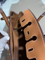 Hermès 復刻版Birkin金棕色25/30CM鉑金包 Togo皮銀扣 減法油邊 手工細節完整還原