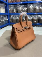 Hermès 復刻版Birkin金棕色25/30CM鉑金包 Togo皮銀扣 減法油邊 手工細節完整還原