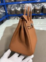 Hermès 復刻版Birkin金棕色25/30CM鉑金包 Togo皮銀扣 減法油邊 手工細節完整還原