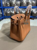 Hermès 復刻版Birkin金棕色25/30CM鉑金包 Togo皮銀扣 減法油邊 手工細節完整還原