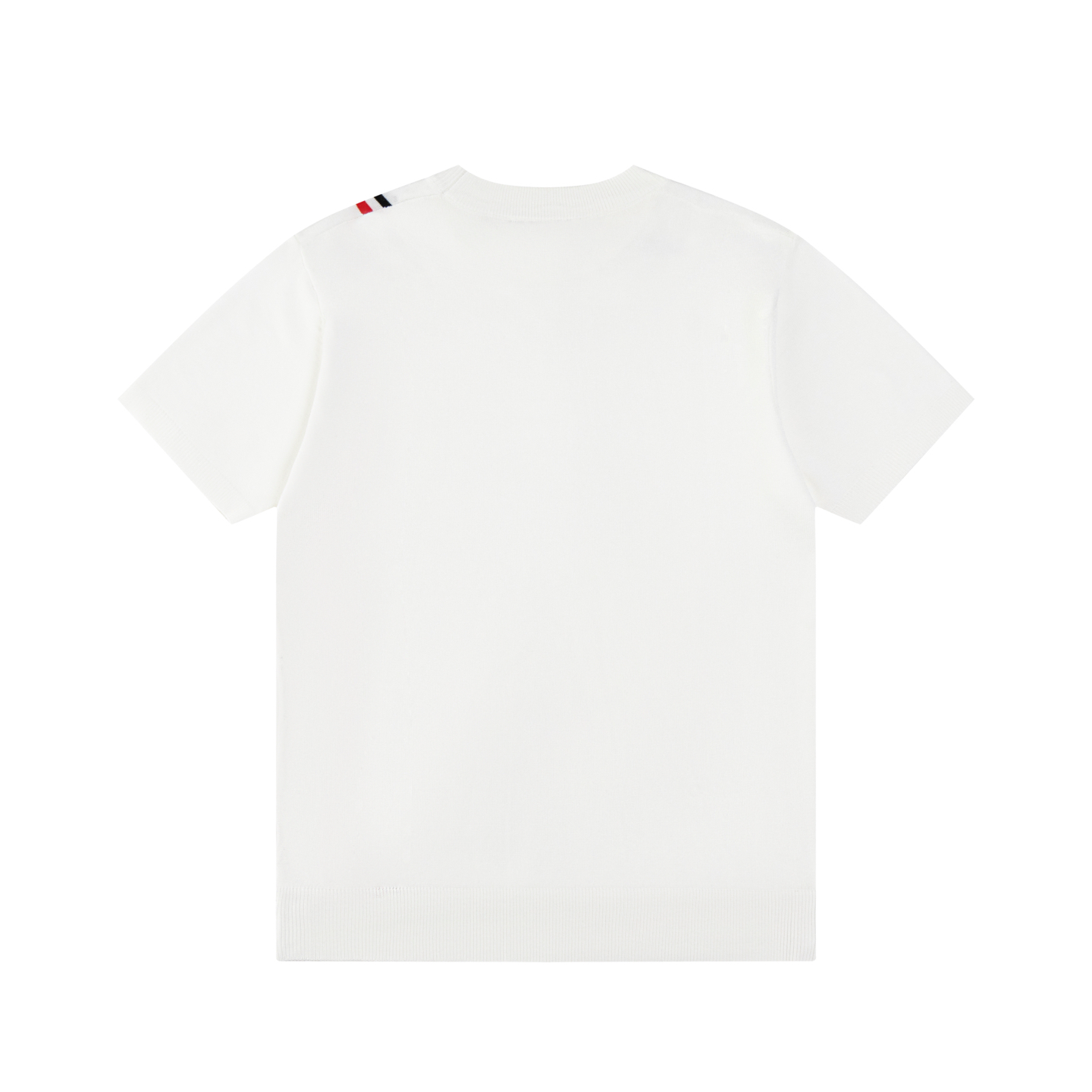 Thom Browne 精品仿製白色四條杠圓領短袖針織衫 經典百搭 清爽透氣舒適款