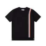 Thom Browne A貨四條杠圓領短袖針織衫 經典黑色 清爽透氣多功能百搭款