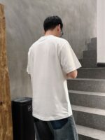 Prada 高仿刺繡花紋短袖T恤 白色2025夏季新款 個性藝術男女同款百搭