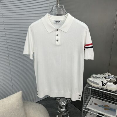 Thom Browne 復刻版四條杠針織短袖 白色極簡百搭風格 學院風高級設計感