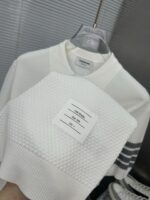 Thom Browne 復刻版白色四杠針織Polo衫 春夏清爽復古 百搭男女同款