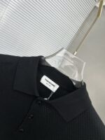 Thom Browne 頂級原單黑色四杠針織Polo衫 復古透氣網紗 男女百搭新款