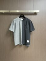 Thom Browne 原單撞色拼接短袖T恤 經典百搭修身款 2025春夏新品