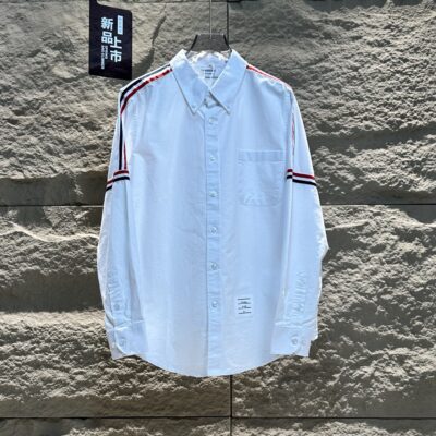 Thom Browne 一比一經典牛津紡長袖襯衫 手臂織帶設計 紳士百搭質感推薦
