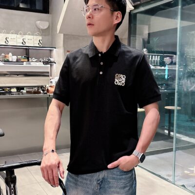 LOEWE 羅意威 2025春夏新款精品仿製Polo衫 短袖絲光棉上衣 男款時尚LOGO設計