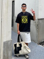 LOEWE 羅意威 黑色 2025春夏新款原單Polo衫 男士短袖T恤 絲光棉 高仿精品上衣
