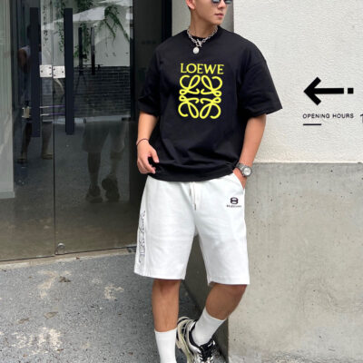 LOEWE 羅意威 黑色 2025春夏新款原單Polo衫 男士短袖T恤 絲光棉 高仿精品上衣