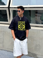 LOEWE 羅意威 黑色 2025春夏新款原單Polo衫 男士短袖T恤 絲光棉 高仿精品上衣