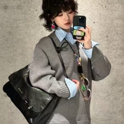 Balenciaga 一比一Grungy復古包 黑色皺感皮革 寬版休閒造型2025熱賣款現貨