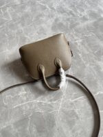 Hermès 一比一Mini Bolide大象灰保齡球包 銀扣圓潤貝殼設計 氣質百搭法式小包