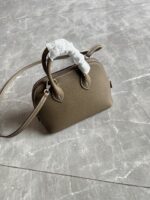 Hermès 一比一Mini Bolide大象灰保齡球包 銀扣圓潤貝殼設計 氣質百搭法式小包