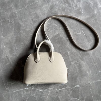 Hermès 原單Mini Bolide奶昔白貝殼包 細肩帶設計 夏日輕盈感 百搭氣質小包