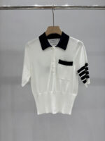 Thom Browne 頂級原單小狗刺繡Polo領針織短袖 氣質簡約 夏季百搭款