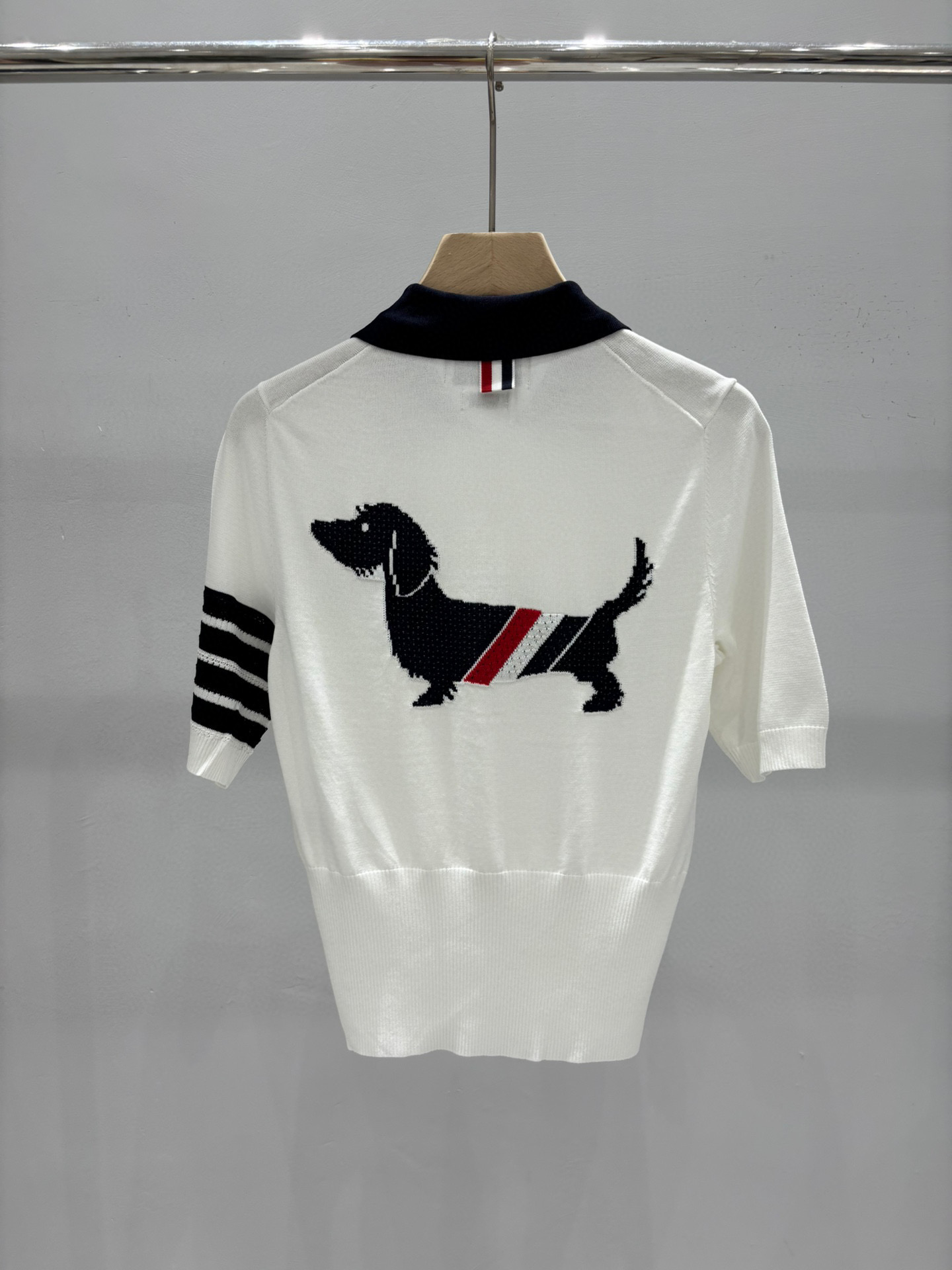 Thom Browne 頂級原單小狗刺繡Polo領針織短袖 氣質簡約 夏季百搭款式