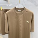 Burberry原單卡其色男女同款套裝2025春夏寬鬆舒適純棉洗水新品