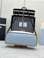 Prada 高仿保齡球包 2025新款 進口牛皮羊皮撞色設計 時尚容量大爆款1BC249