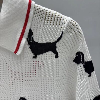 Thom Browne 一比一Polo領針織短袖上衣小狗圖案點綴氣質款2025夏季新作