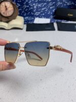 卡地亞 Cartier 2025 新款雙色豹頭飛行員太陽眼鏡｜時尚鏤空鏡腿設計