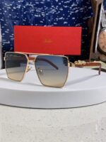 卡地亞 Cartier 2025 新款雙色豹頭飛行員太陽眼鏡｜時尚鏤空鏡腿設計