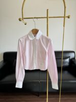 Thom Browne 精品仿製條紋短版襯衫撞色設計2025春夏學院風減齡百搭