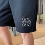 LOEWE 羅意威 黑色 2025夏季新款高仿休閒短褲 男款原單精品LOGO褲