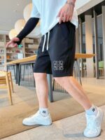 LOEWE 羅意威 黑色 2025夏季新款高仿休閒短褲 男款原單精品LOGO褲
