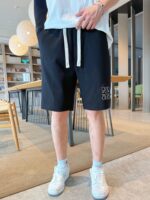 LOEWE 羅意威 黑色 2025夏季新款高仿休閒短褲 男款原單精品LOGO褲