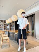 LOEWE 羅意威 黑色 2025夏季新款高仿休閒短褲 男款原單精品LOGO褲