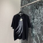 LOEWE頂級原單羽毛立體印花短袖T恤 夏季新款刺繡LOGO寬鬆男女同款