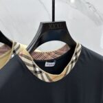 Burberry原單圓領打底短T格紋領口剪裁修身2025春夏親膚好搭