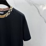 Burberry原單圓領打底短T格紋領口剪裁修身2025春夏親膚好搭