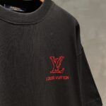LV 精品仿製 驢牌黑色短袖T恤 春夏新款 LOGO設計 男女同款