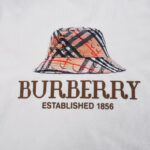 Burberry精品仿製白色格紋LOGO短T三標齊全厚花印花2025夏季男女同款