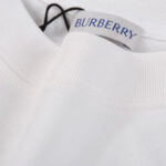 Burberry精品仿製白色格紋LOGO短T三標齊全厚花印花2025夏季男女同款