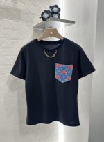 Louis Vuitton 一比一樱桃口袋短袖T恤 四葉草刺繡牛仔口袋設計 休閒顯瘦風格款
