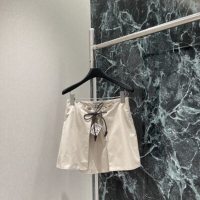 LOEWE精品仿製文藝綁帶半裙 早秋新款減齡甜酷百搭層次感