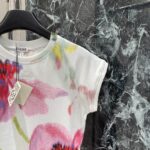 LOEWE A貨花朵暈染短袖T恤 水綠油畫感藝術風格百搭