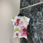 LOEWE A貨花朵暈染短袖T恤 水綠油畫感藝術風格百搭