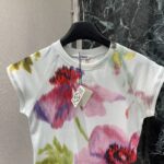 LOEWE A貨花朵暈染短袖T恤 水綠油畫感藝術風格百搭
