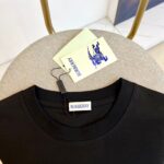 Burberry高仿走秀款黑色短袖T恤雙紗純棉設計感百搭2025春夏男女同款