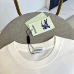 Burberry原單走秀款白色短袖T恤雙紗純棉設計感2025春夏男女同款