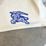 Burberry原單走秀款白色短袖T恤雙紗純棉設計感2025春夏男女同款