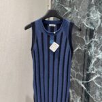 LOEWE高仿撞色針織背心裙 早秋新款文藝氣質百搭設計 顯瘦氣場首選