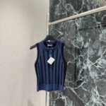 LOEWE復刻版撞色針織背心 早秋新款文藝條紋設計 百搭層次感穿搭款