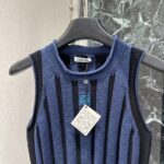 LOEWE復刻版撞色針織背心 早秋新款文藝條紋設計 百搭層次感穿搭款